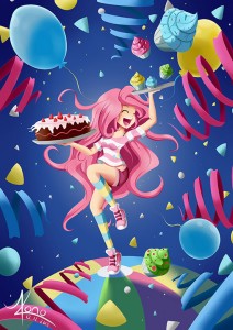 Illustration de Pinkie Party !